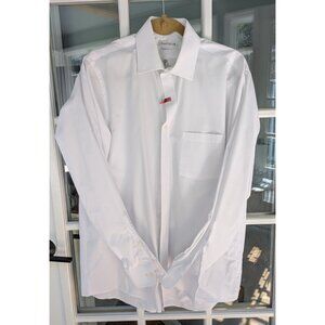Van Heusen Men's Regular Fit Point Collar Poplin Dress Shirt - White